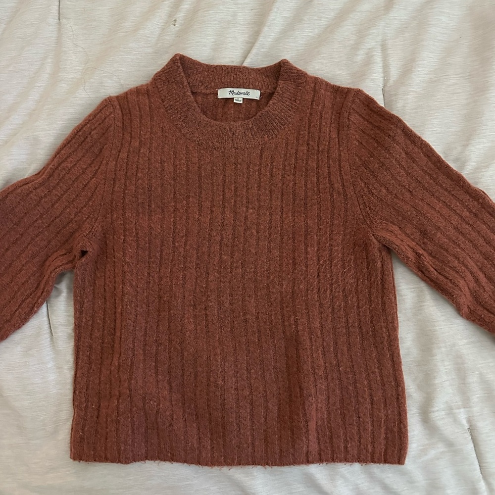 Madewell Women's Cropped Rust Sweater